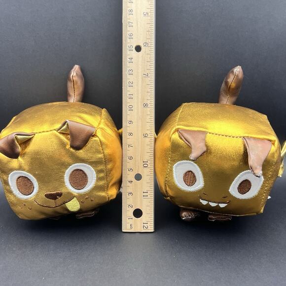 Pet Simulator Roxie Gold Dog & Gold Metallic Luna Dragon Plushies Toys EUC - Picture 8 of 12